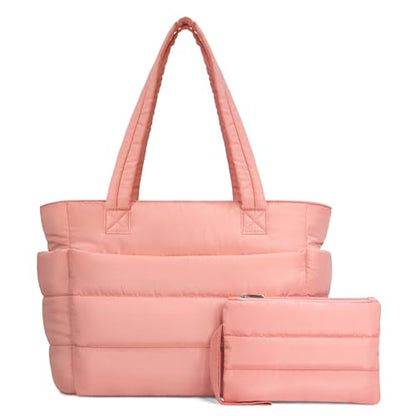 Lightweight Quilted Puffer Tote Bag for Women, Travel & Work