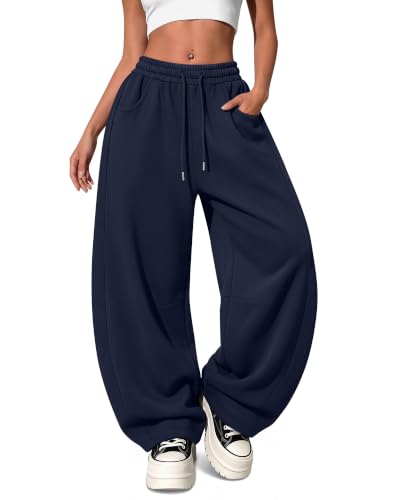 Women's Barrel Baggy Wide Leg Sweatpants for Streetwear