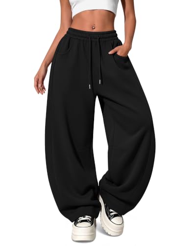 Women's Barrel Baggy Wide Leg Sweatpants for Streetwear