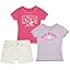 Girls Denim Shorts and Graphic Tee Set for Summer