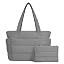 Lightweight Quilted Puffer Tote Bag for Women, Travel & Work