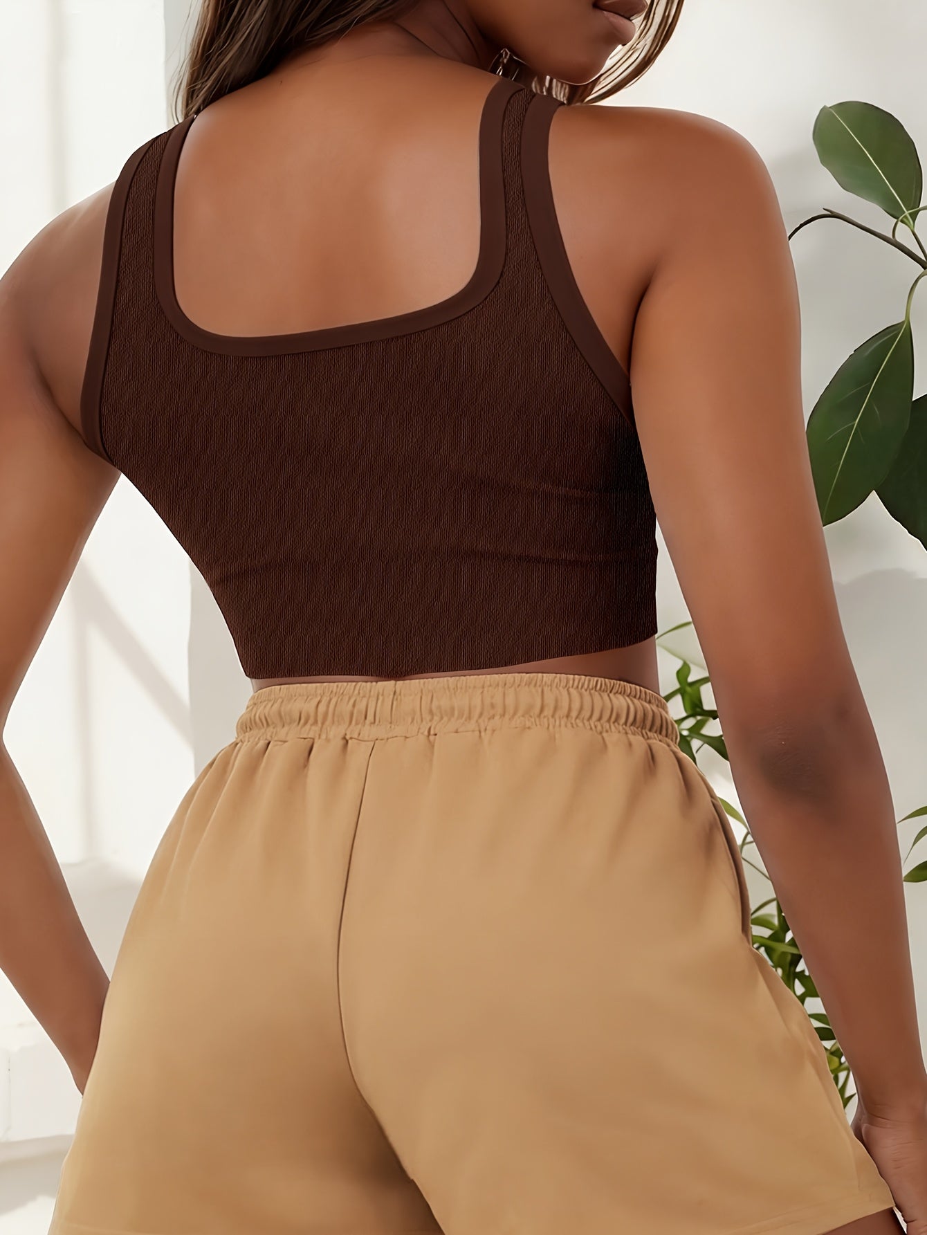 Buttery-Soft Crop Tank & Drawstring Shorts Set for Casual Wear
