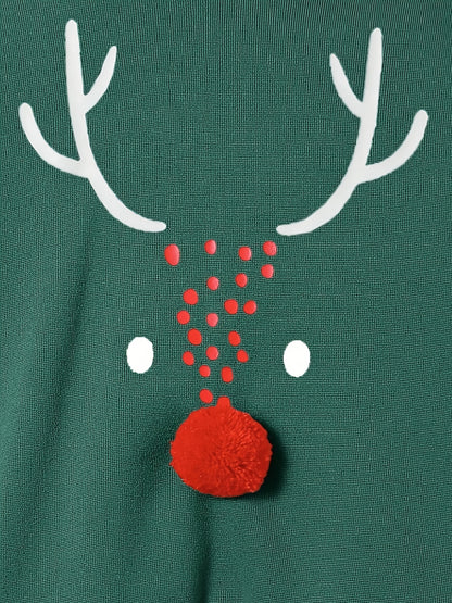 Creative Christmas Reindeer Pattern Design, Boy's 2pcs Co Ord Set, Comfy Long Sleeve Hoodie & Casual Versatile Sweatpants, Warm Fleece Outfit, Ideal For Autumn And Winter Outdoor Wear