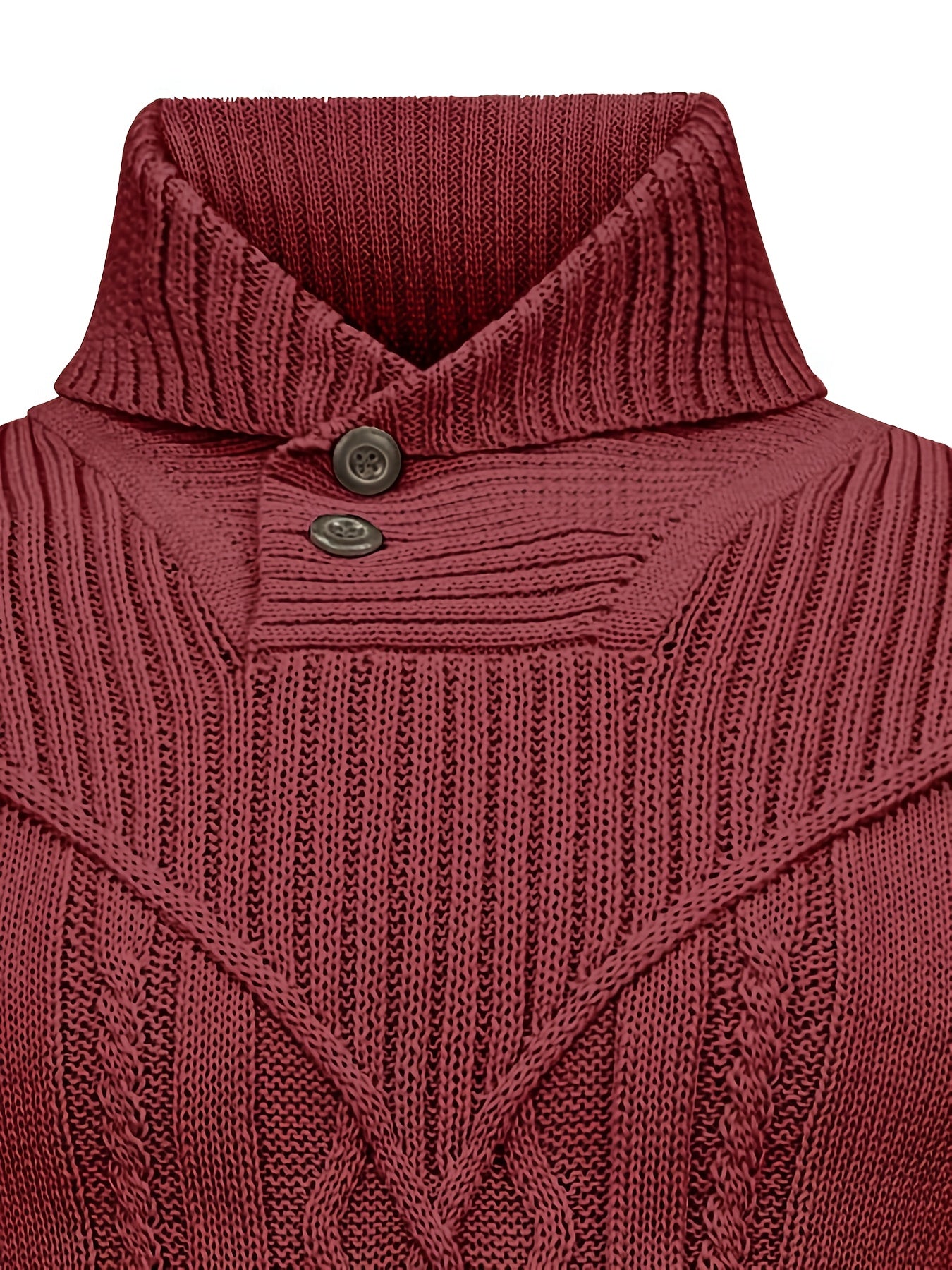 Men's High Collar Warm Knit Sweater - Stretchy Fashion Ribbed Pullover, Elegant Gentleman Cardigan