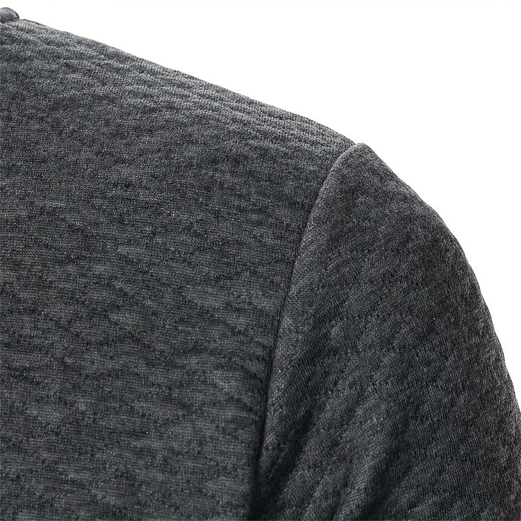 Men's Casual Full Zip Bomber Jacket, Warm Comfy Blouson Jacket For Autumn And Winter Outdoor Activity