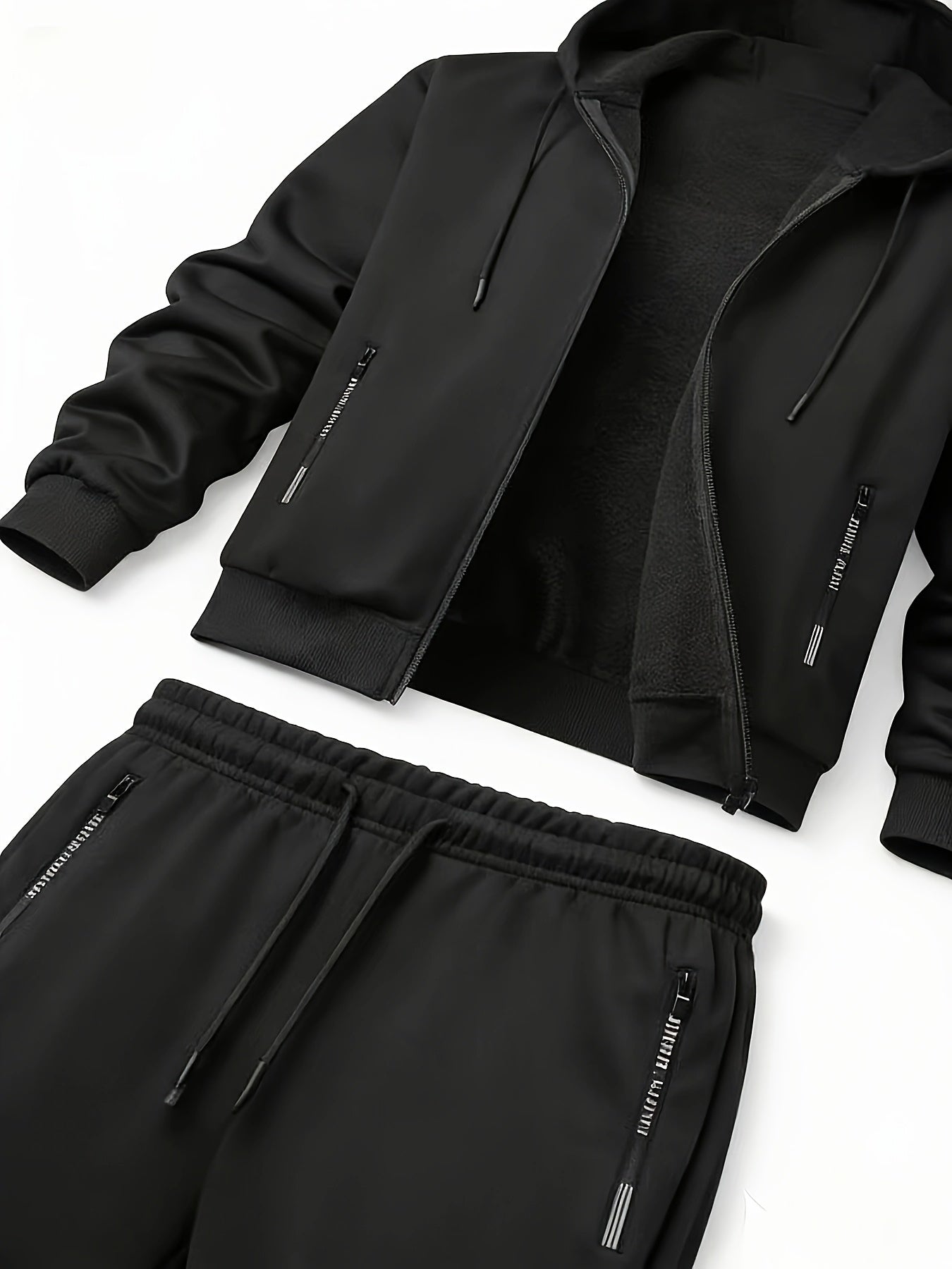 2pcs Men's Spring/autumn Set, Regular Fit Cardigan Sweatshirt with Zip-up Hoodie and Long Pants, Casual Sportswear - ayq