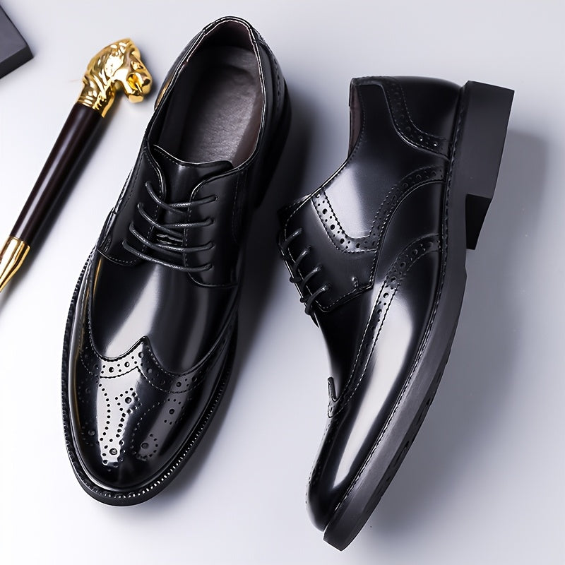 Men's Business Casual Oxford Shoes with Breathable PU Upper