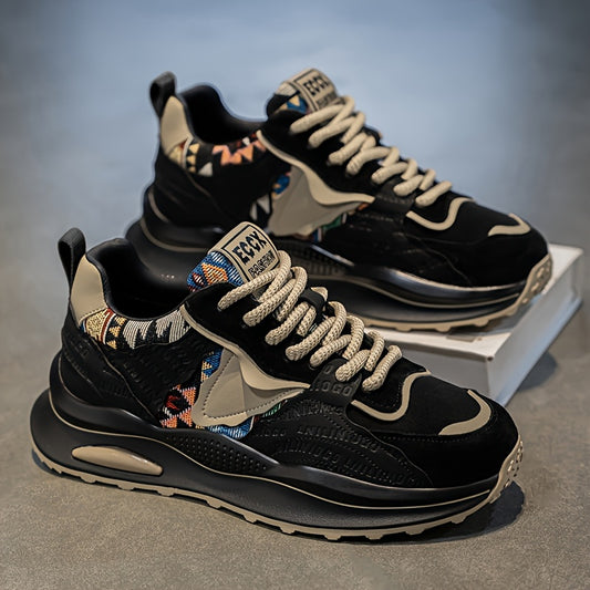 Men's Lightweight Casual Sneakers - Breathable PU Upper, Cushioned PVC Sole, Lace-Up Low-Top Design for Streetwear  Outdoor Comfort - All-Season Versatile Shoes, Everyday Footwear, Sleek Athletic Design, Fabric Lined Interio
