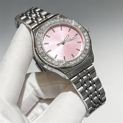 Women's Quartz Stainless Steel Casual Wrist Watch with World-Time
