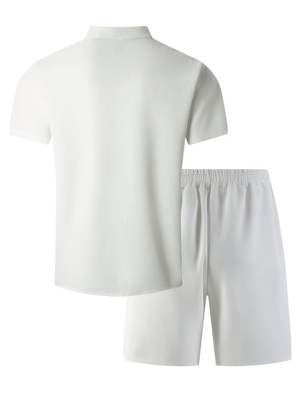 Men's Summer Waffle Knit 3-in-1 Set with Shorts and Pants