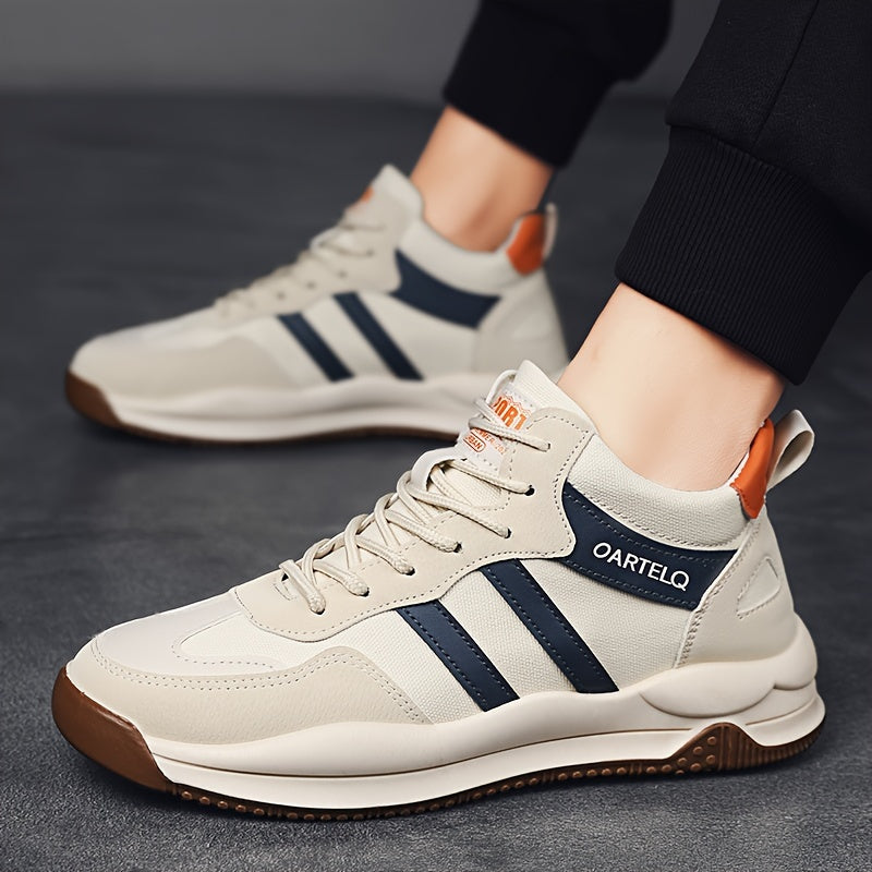 Men's Breathable Lace-Up Sneakers - Casual  Stylish, Versatile for All Seasons, Non-Slip Rubber Sole