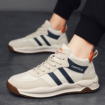 Men's Breathable Lace-Up Sneakers - Casual  Stylish, Versatile for All Seasons, Non-Slip Rubber Sole