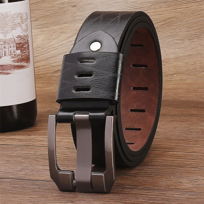 This Men's Belt and Wallet Set Features a Belt Crafted from Textured PU Leather with a Stainless Steel Buckle. Its Minimalist Design Suits Various Occasions, Combining Refined Texture with a Practical Shape. This Stylish and