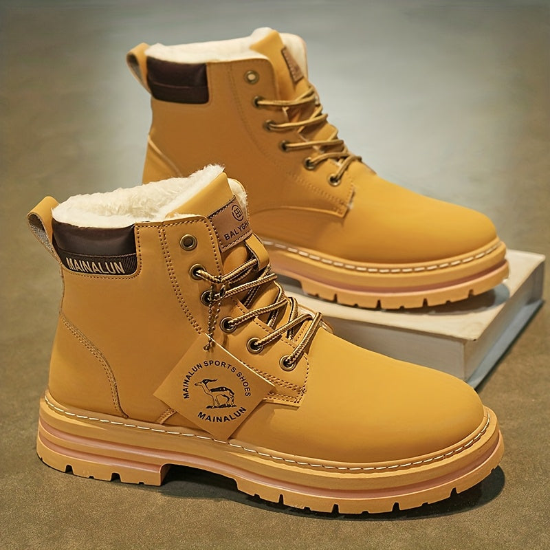 1 Pair Large Size High-Top Winter Snow Boots - Warm  Upper & PVC Sole, Heavy-Duty Traction for Ice/Ground, All-Terrain Outdoor Boots Suitable for Daily Wear, Commuting, and Winter Activities