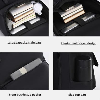 Men'S Large Capacity Laptop Backpack - Soft Shell, Durable  Easy to Clean, Multi-Functional Casual Business Travel Bag with Zipper Closure, Hand Washable, Commute Essentials   Casual Style   Zippered Closure
