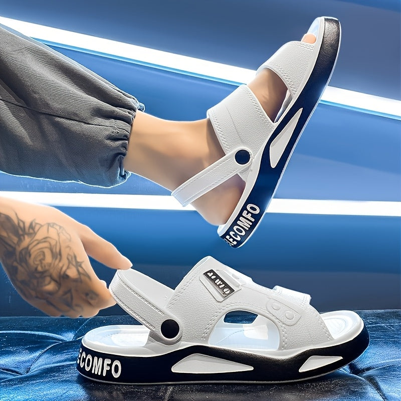Men's Breathable EVA Summer Slides with Geometric Design