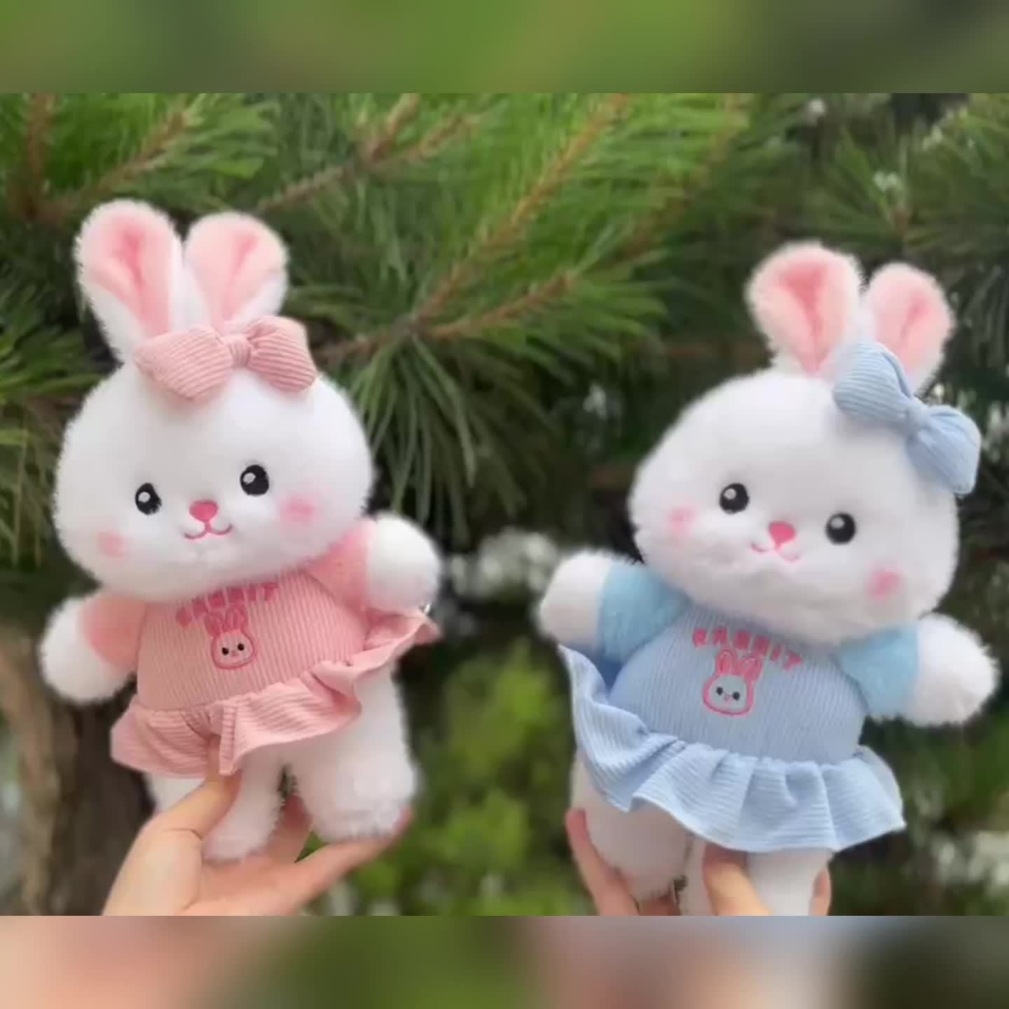 28cm/11.02in Rabbit Plush Colorful Rabbit Doll Cute Bunny Plush Rabbit Doll Toy Creative Cartoon Cute Rabbit Plush Doll Valentine's Day Birthday Gift Christmas Gift