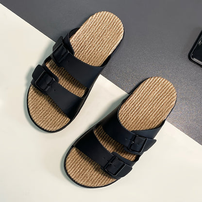 Men's Casual Outdoor Slip-On Sandals with Double Buckle