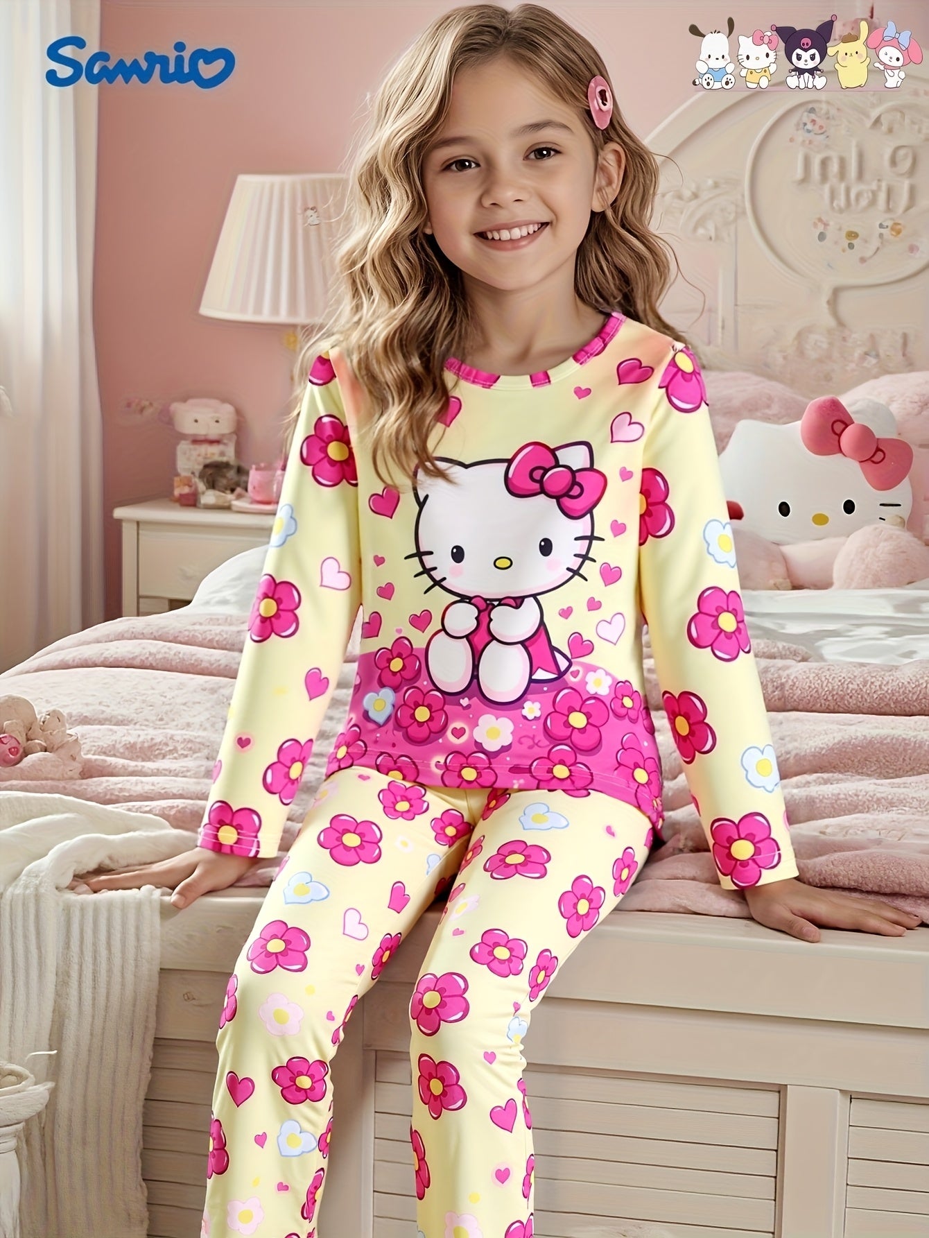 Children's Flame Resistant Sanrio Hello Kitty Pajama Set