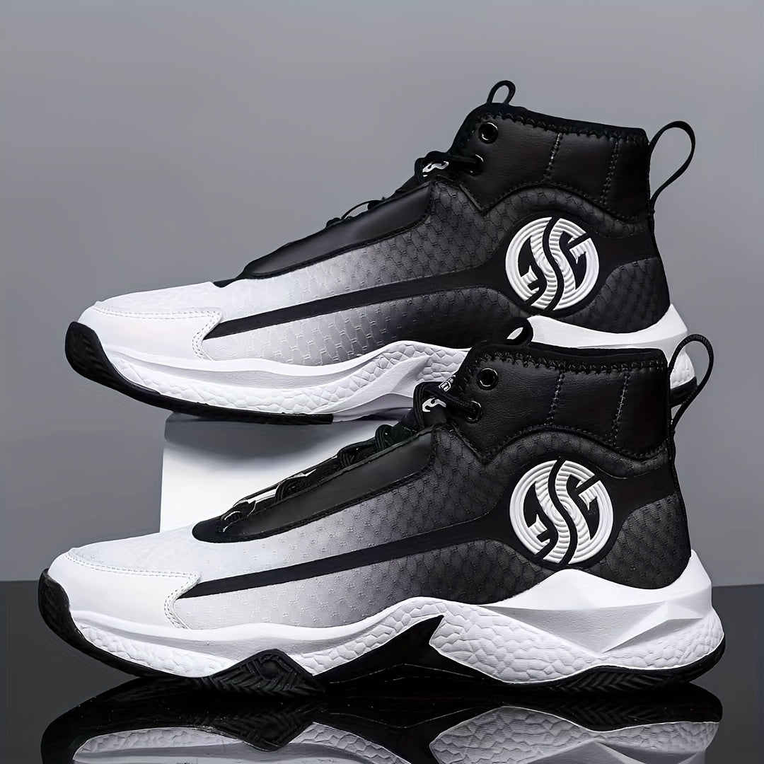 Unisex Fashion Sports Sneakers - Casual Street Athletic Running Shoes with Breathable Fabric Upper, Mid Top Lace-Up, Rubber EVA Sole, All-Season Comfort, Round Toe for Training  Basketball