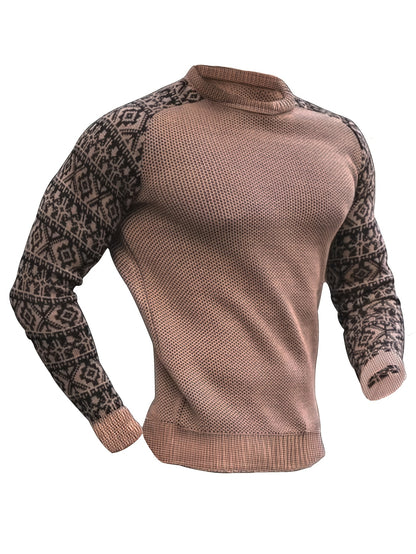 Men'S Long-Sleeve T-Shirt in a Heavy Waffle Knit for Autumn, Perfect for Casual Wear