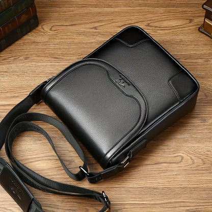 1pc KANDIDER Men's Fashion Crossbody Bag - Brown Vertical Shoulder Satchel with Adjustable Strap, Large Capacity for Business  Casual Travel