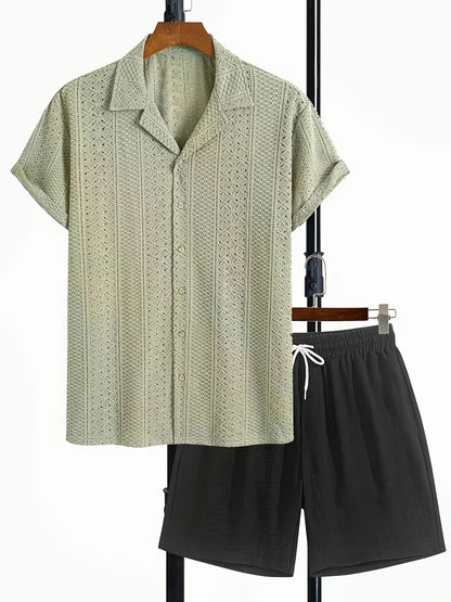 Men's Casual 2-Piece Jersey Set with Breathable Fabric