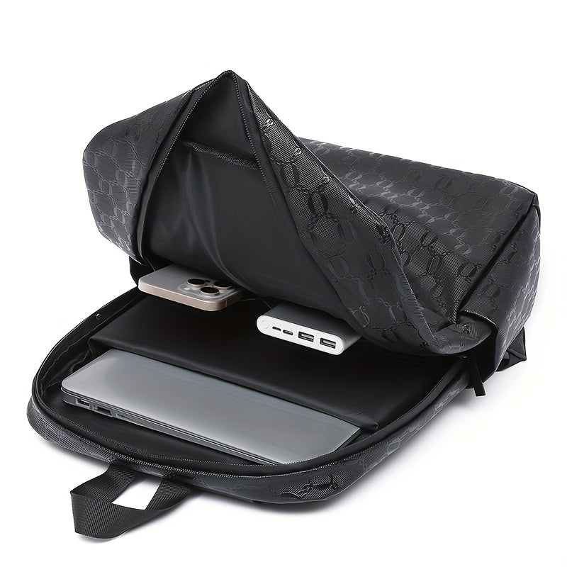 Extra Large Capacity Backpack - Durable PVC Fabric, Stylish Black Design with Multiple Compartments and Padded Laptop Section - Perfect for College, Business, and Travel   Versatile Computer Bag  Business Backpack   Multi-Fu