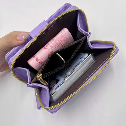 Large Capacity Butterfly Clasp Wallet with Single Zipper | Multiple Card Slots, Fresh and Easy Style, Lining, Zip Pocket - KAIPIBAO