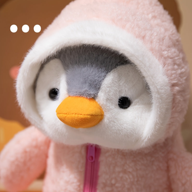 A 9.8-Inch Multicolored Penguin Plush Toy with a Cute Hat, Soft And Perfect As a Christmas Gift for Children