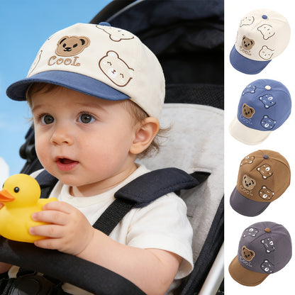 Infant Baseball Cap with Cute Bear Design for Spring Summer