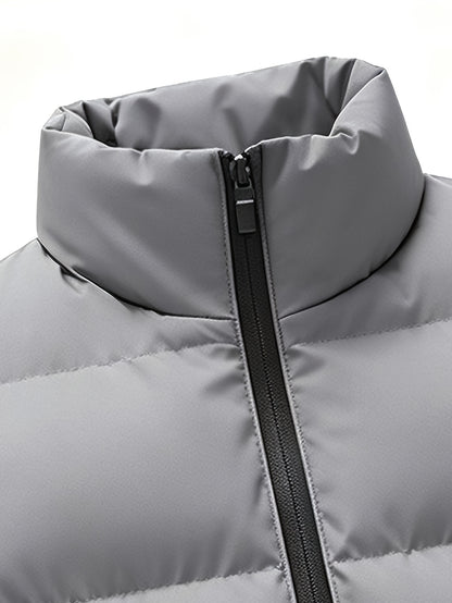 Men's Autumn-Winter Stand Collar Warm Polyester Vest