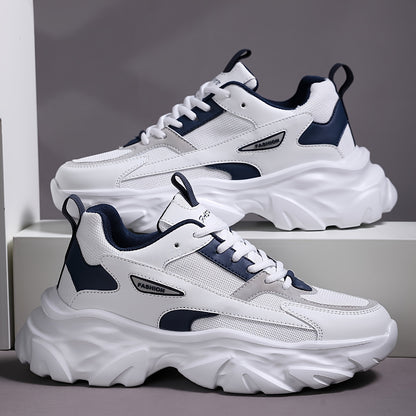 Men'S Comfortable And Breathable Casual Thick-Soled All-Season sneakers, Lightweight Outdoor Trendy Versatile Front-Laced Running Shoes - ayq