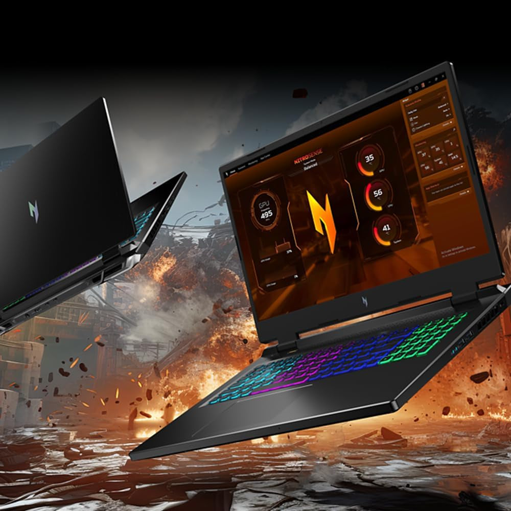 Acer Nitro 17 Gaming Laptop | Intel Core I7-14650Hx | NVIDIA Geforce RTX 4060 Laptop GPU | 17.3" FHD IPS 165Hz G-SYNC Display | 16GB DDR5 | 1TB Gen 4 SSD | Killer Wi-Fi 6E | AN17-72-734A
