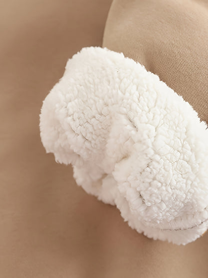 Baby Boys' Winter Warmth Fleece-Lined Sweatshirt & Pants Set - Soft & Brown Round Neck Outfit with Cuffs, Machine Washable Toddler Clothes for Autumn/Winter, Cozy Casual Playwear for Cold Weather, for Outdoor, Thick