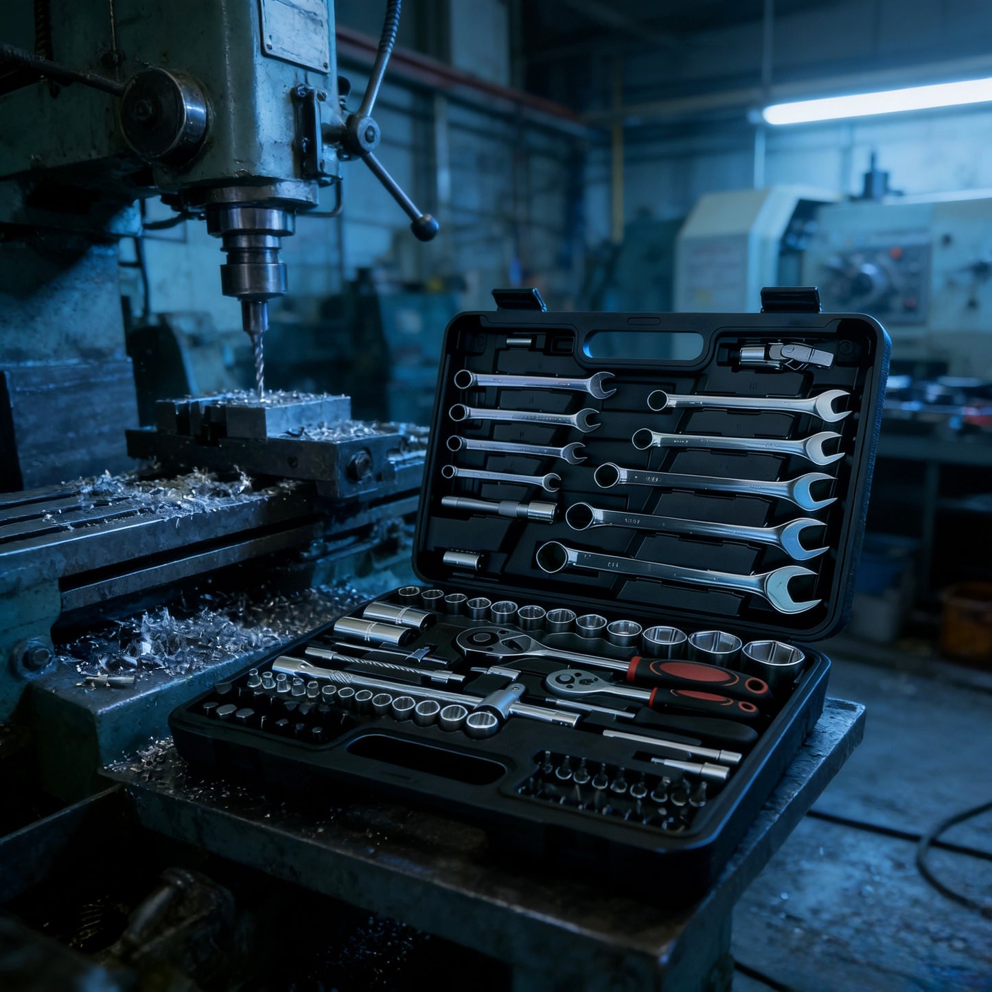 82pcs Multi-Functional Repair Tool Set | Comprehensive Kit for Automotive, Furniture, and Bicycle Mechanics, Metal Socket Wrench Set, Reinforced Material, Suitable for All Scenarios