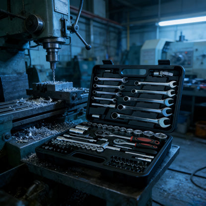 82pcs Multi-Functional Repair Tool Set | Comprehensive Kit for Automotive, Furniture, and Bicycle Mechanics, Metal Socket Wrench Set, Reinforced Material, Suitable for All Scenarios