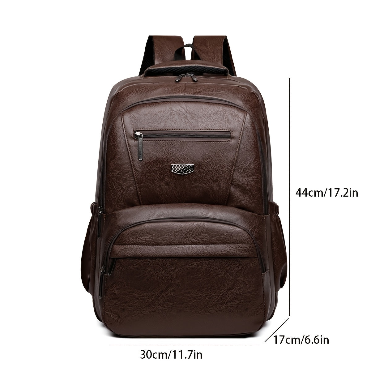 Men's Vintage PU Large Capacity Multi-Pocket Backpack, Casual Commuter Travel Backpack - ayq