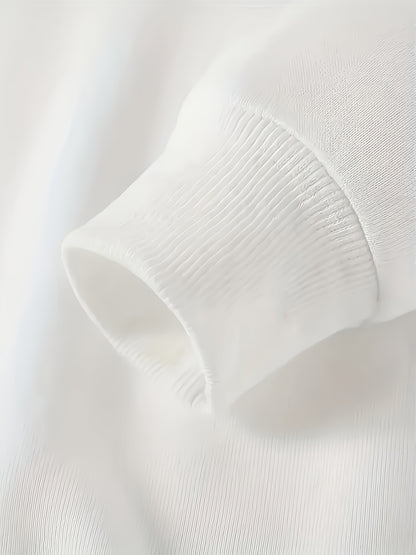 Women's White Christmas & New Year's Letter Print Hooded Sweatshirt - Long Sleeve Casual Pullover with Golden Glitter Lettering, Reindeer & Snowflake Design, Drawstring Hood, All-Season Cozy Sweater for Winter, Fall & Holiday