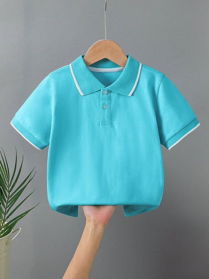 Kids' Cotton Polo Shirt Summer Casual Short Sleeve Top