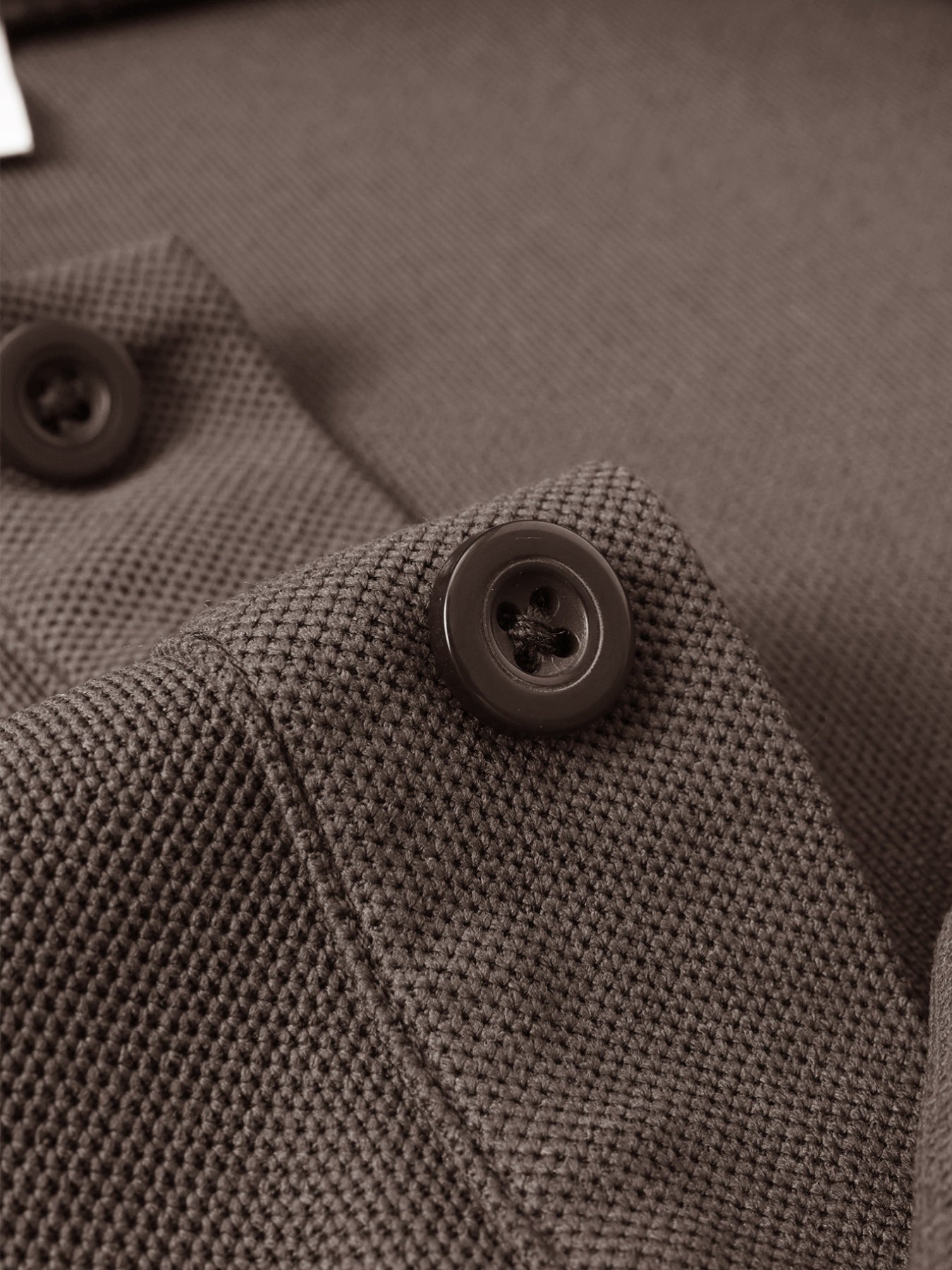 Men's Long Sleeve Polo Shirt with Mountain Peak Pattern