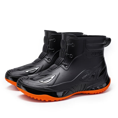 Unisex Short Rubber Rain Boots - Lightweight All-Season Wear