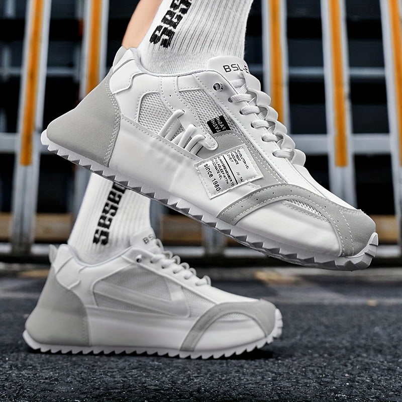 Men's Fashionable Platform Sneakers, Suitable for All Seasons, Available in Green, Black, and White. These Casual Sneakers Are Ideal for Walking and Everyday Use - ayq