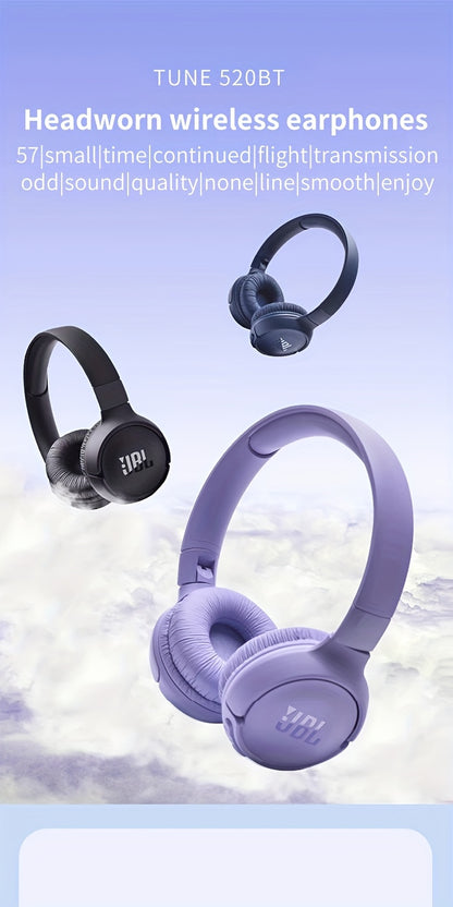 Ideal for Travel, Work, Home, And Gym, The JBL T520BT Wireless Headphones Feature Deep Bass, Long Battery Life, And a Comfortable Fit