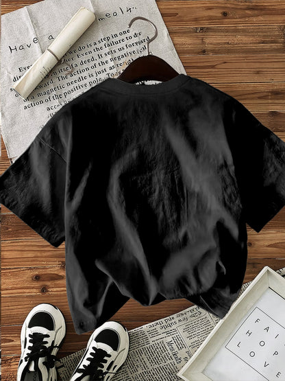 Women's Cotton Loose-Fit Crew Neck Short-Sleeve T-Shirt