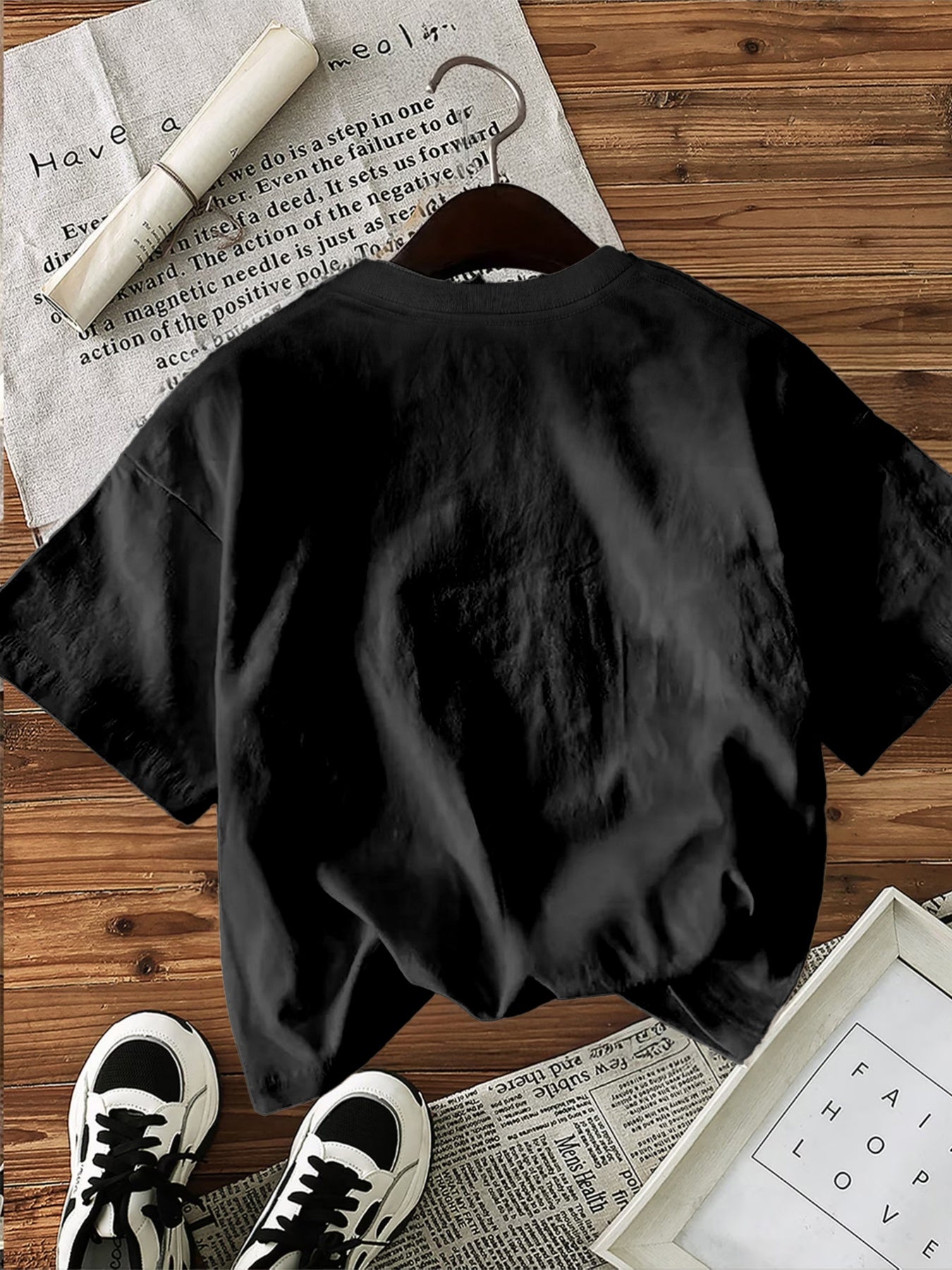 Women's Casual Loose Cotton T-Shirt with Love Lettering Print