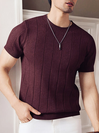 Men's Summer Viscose Knit Short-Sleeve Crew Neck T-Shirt