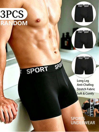 Men's Quick-Dry Athletic Boxer Briefs - Moisture Wicking 3-Pack