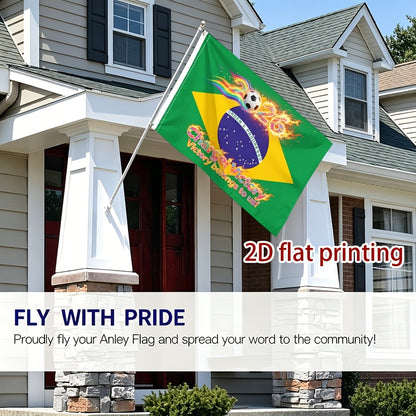 Brazil 2026 Football Fan Flag - Vibrant Polyester Sports Banner