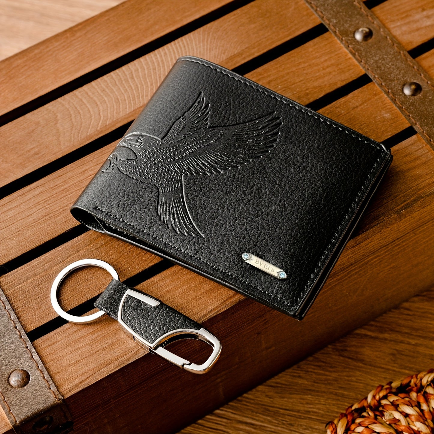 Men's Belt 3pcs Set, Stylish Business Wallet + Belt + Keychain Gift Box Combo, Perfect for Holidays and Office Wear, Ideal Present for Family, Loved Ones, Friends
